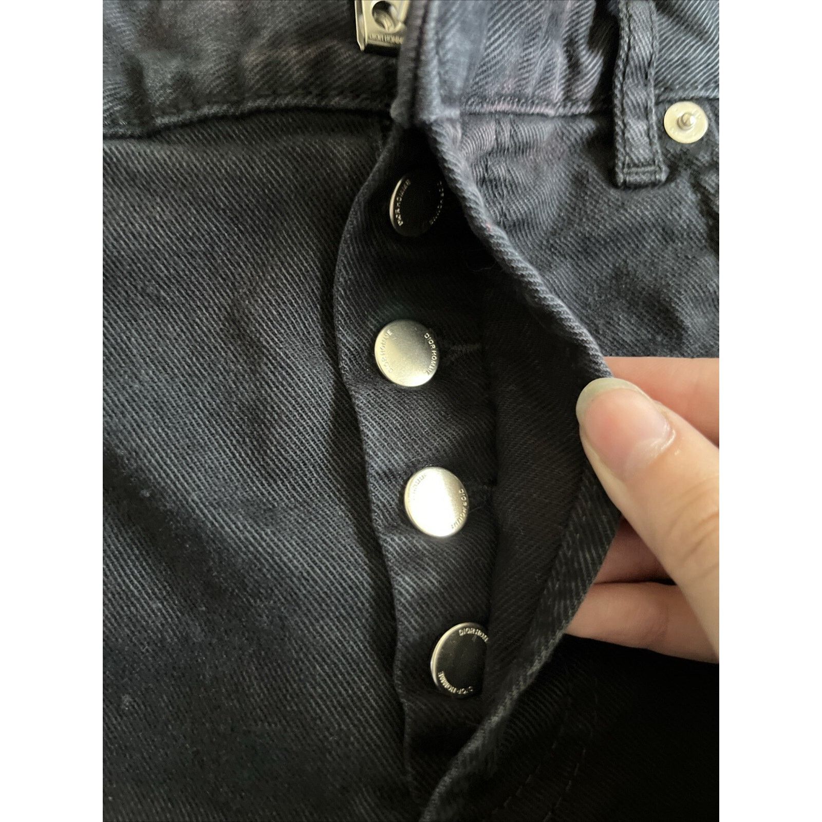 Dior Dior Black & Silver Distressed Jeans Size 31 Size US 31 - 9 Thumbnail
