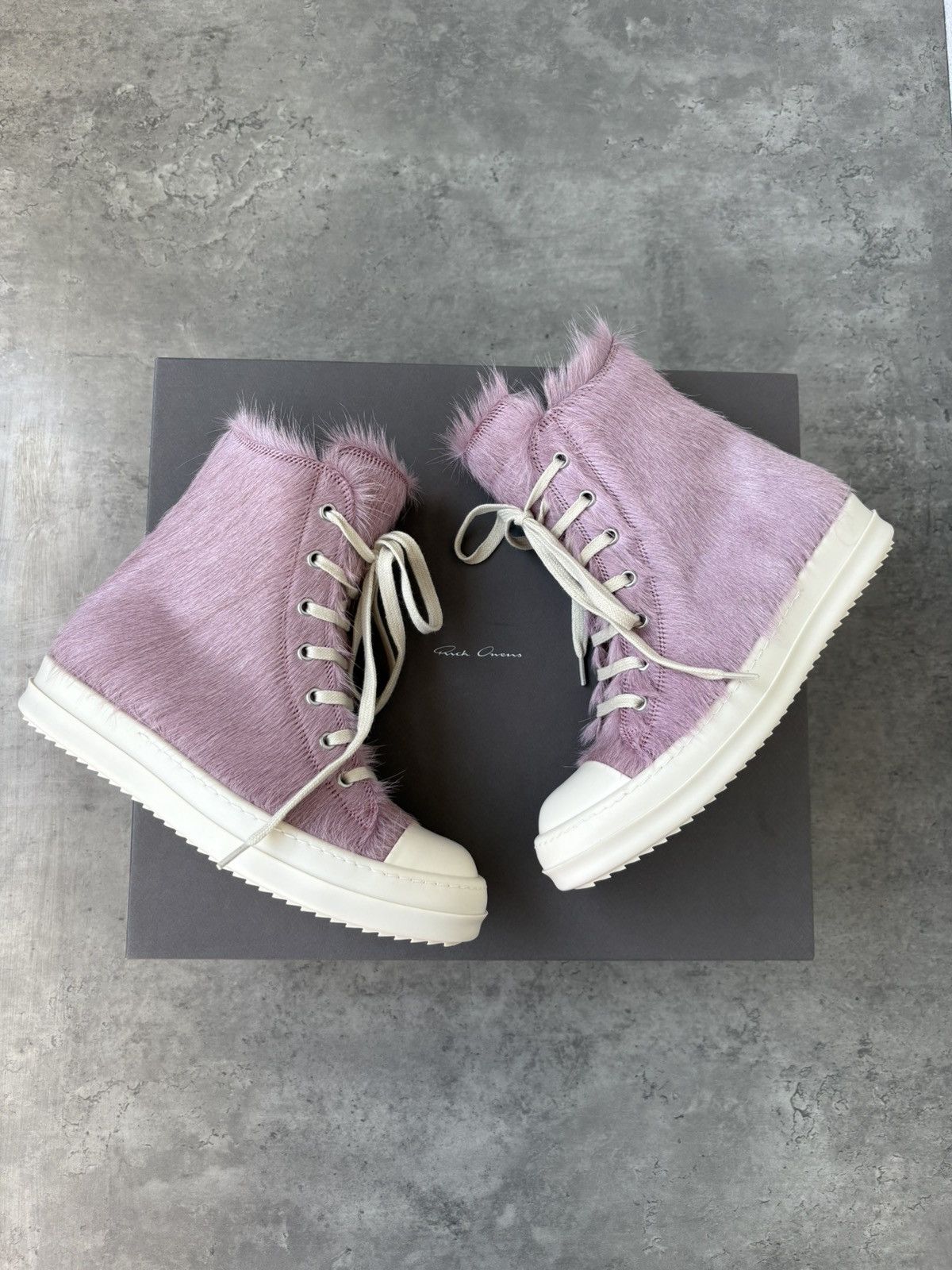 Rick Owens Rick Owen’s pink fur Ramones sneakers Size US 8 / IT 38 - 2 Thumbnail