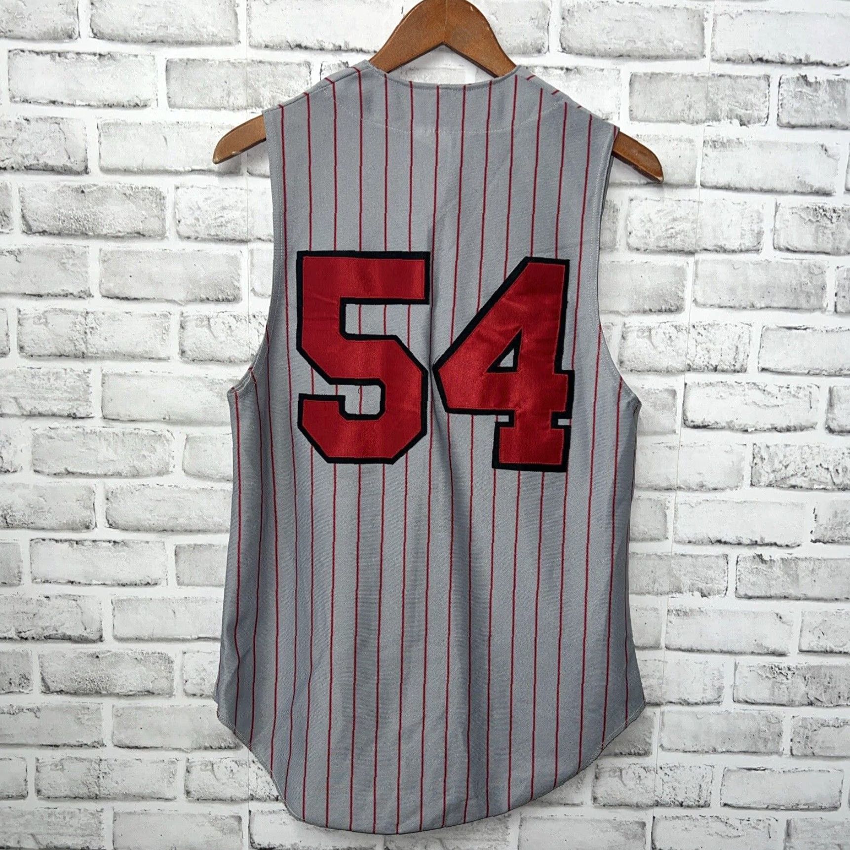 Vintage VINTAGE Alleson Athletic Gray Sleeveless Baseball Jersey #54 Mens Size S Size US S / EU 44-46 / 1 - 5 Thumbnail