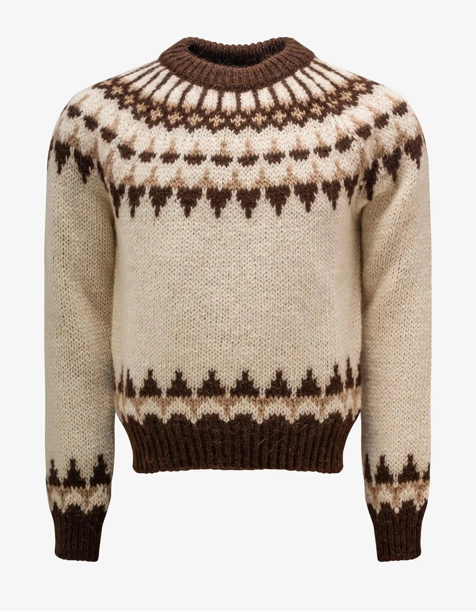 Saint Laurent Paris Saint Laurent Beige Fair Isle Wool & Mohair Sweater Size US XXL / EU 58 / 5 - 1 Thumbnail