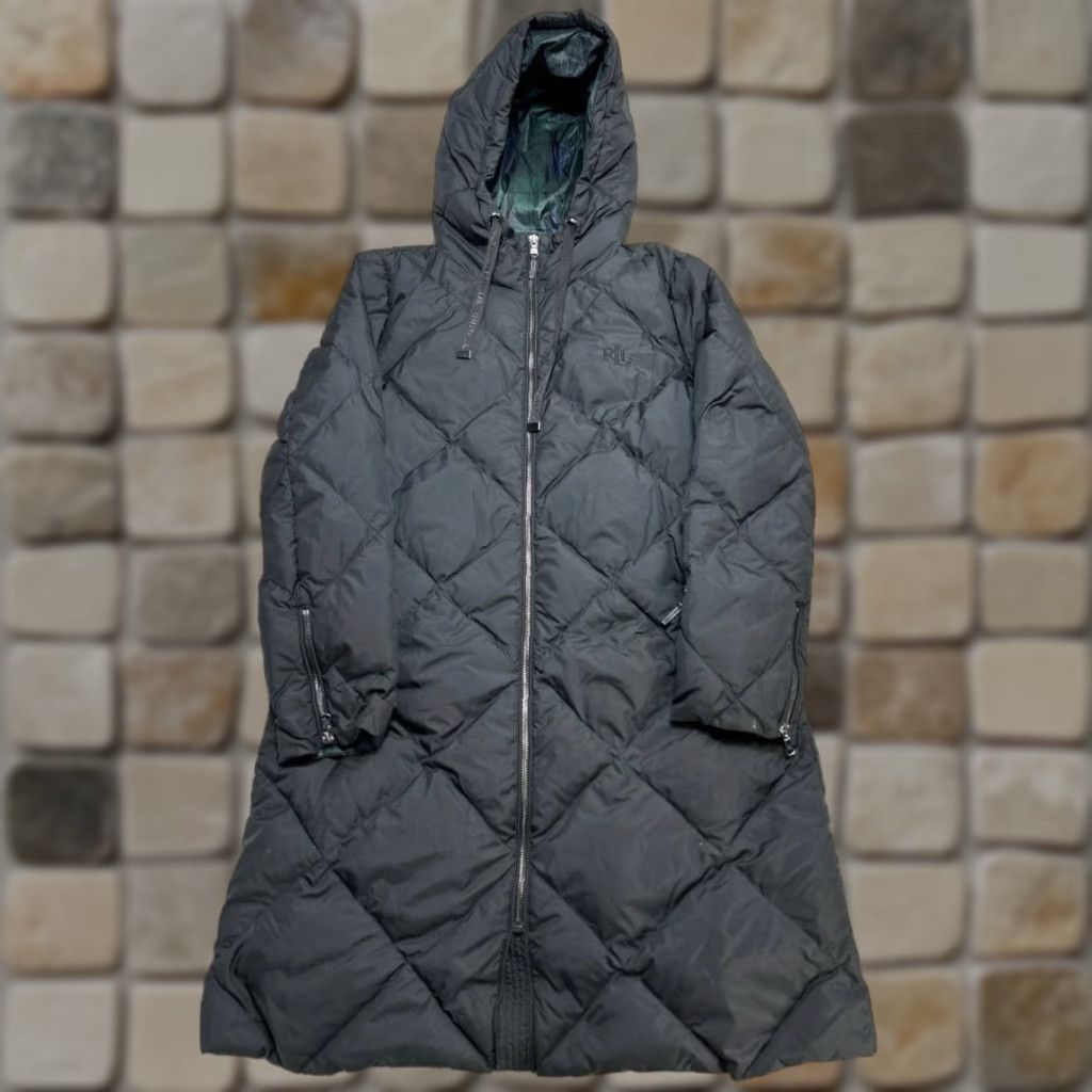 Ralph Lauren Lauren Ralph Lauren Hooded Diamond Quilted Coat Womens Small Black Full Zip Down Size S / US 4 / IT 40 - 1 Thumbnail