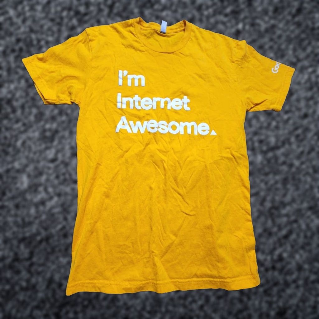 Next Level Google I'm Internet Awesome Yellow T-Shirt Slim Fit Mens M Size US M / EU 48-50 / 2 - 1 Thumbnail