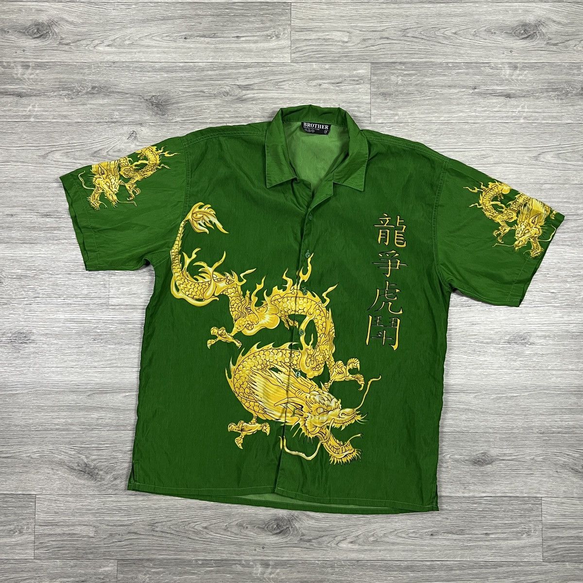 Other Vintage Brother Dragon Graphic Shirt Green Y2K Short Sleeve Size US XL / EU 56 / 4 - 2 Thumbnail