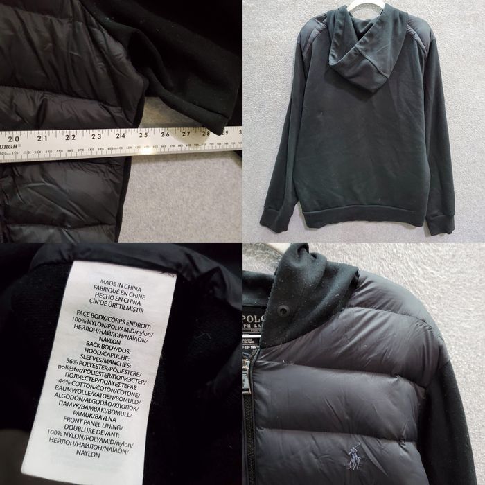 Polo Ralph Lauren Polo Ralph Lauren Men Jacket XL Black Puffer Hooded  Performance Full Zip Pockets