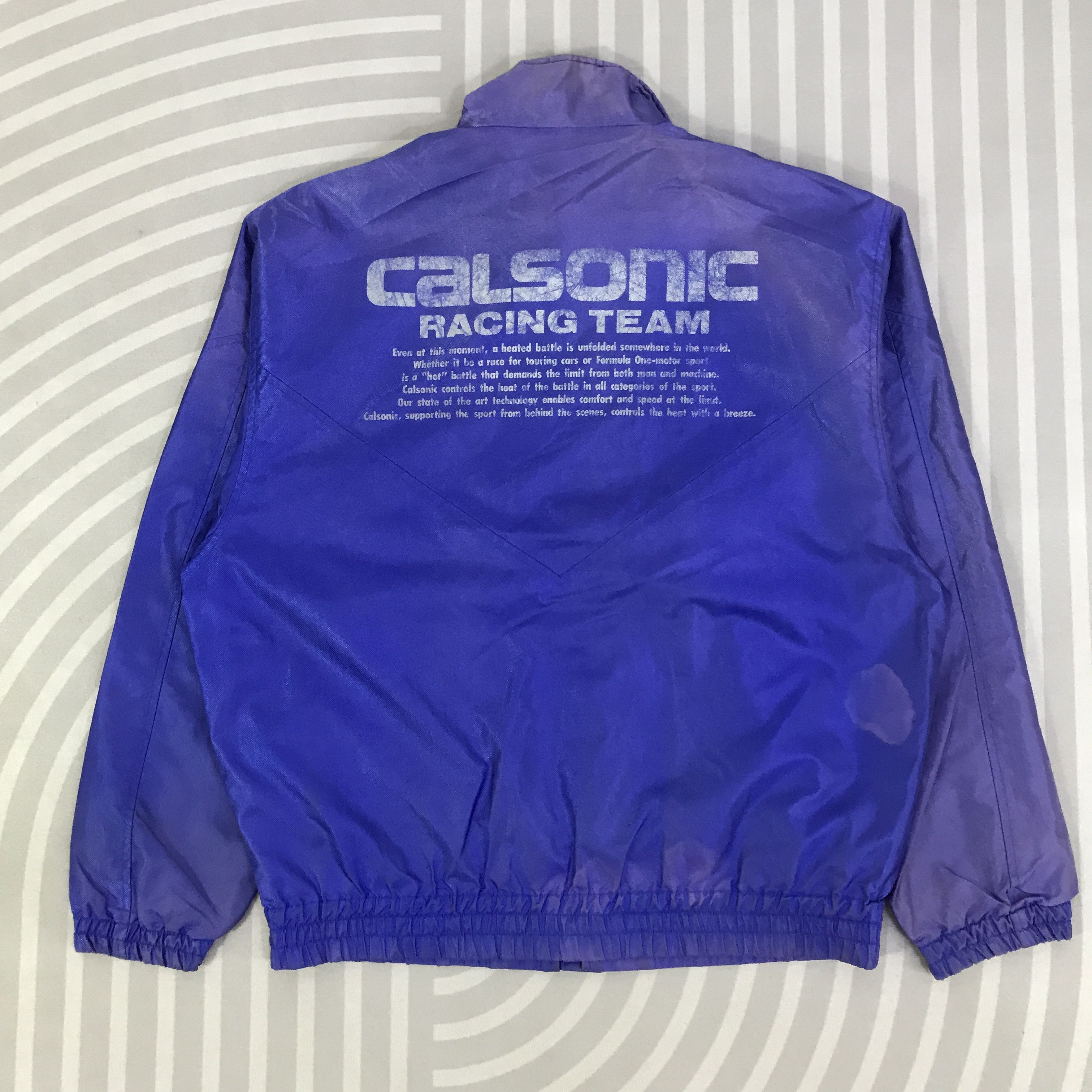Japanese Brand Vintage Calsonic Nissan Racing Team Faded Jacket K126B5 Size US L / EU 52-54 / 3 - 1 Thumbnail