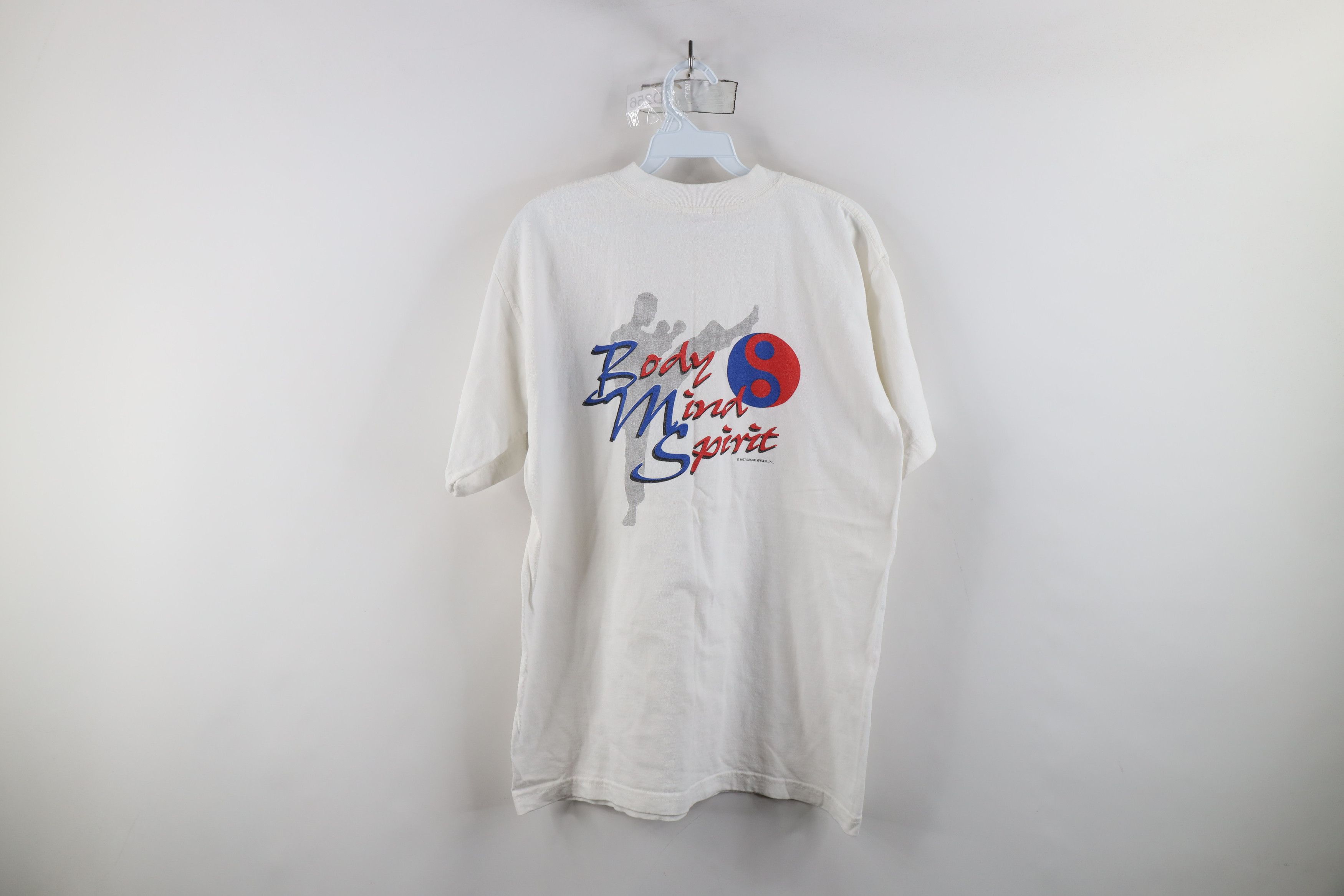 Vintage Vintage 90s Martial Arts America Jiu Jitsu T-Shirt White Size US M / EU 48-50 / 2 - 11 Thumbnail