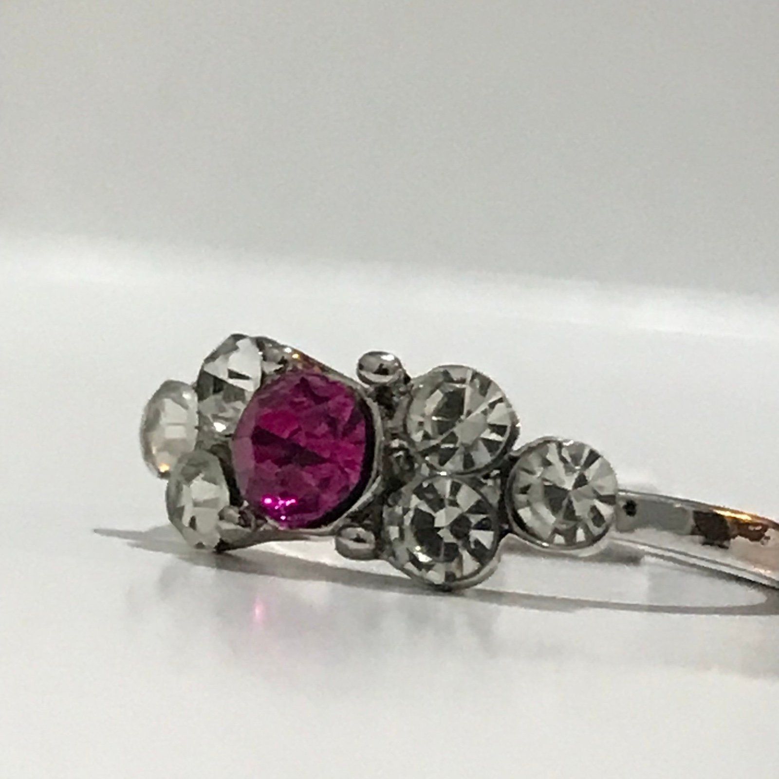 The Unbranded Brand Cute Purple Rhinestones Ring With Silver Tone Size 9 Size ONE SIZE - 2 Thumbnail