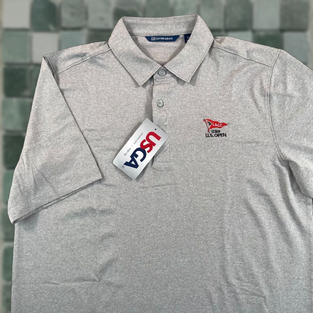 Cutter & Buck Cutter & Buck Polo Shirt Men M Grey U.S. Open LACC 123rd NWT Performance Short Sleeve Golf Size US M / EU 48-50 / 2 - 1 Thumbnail