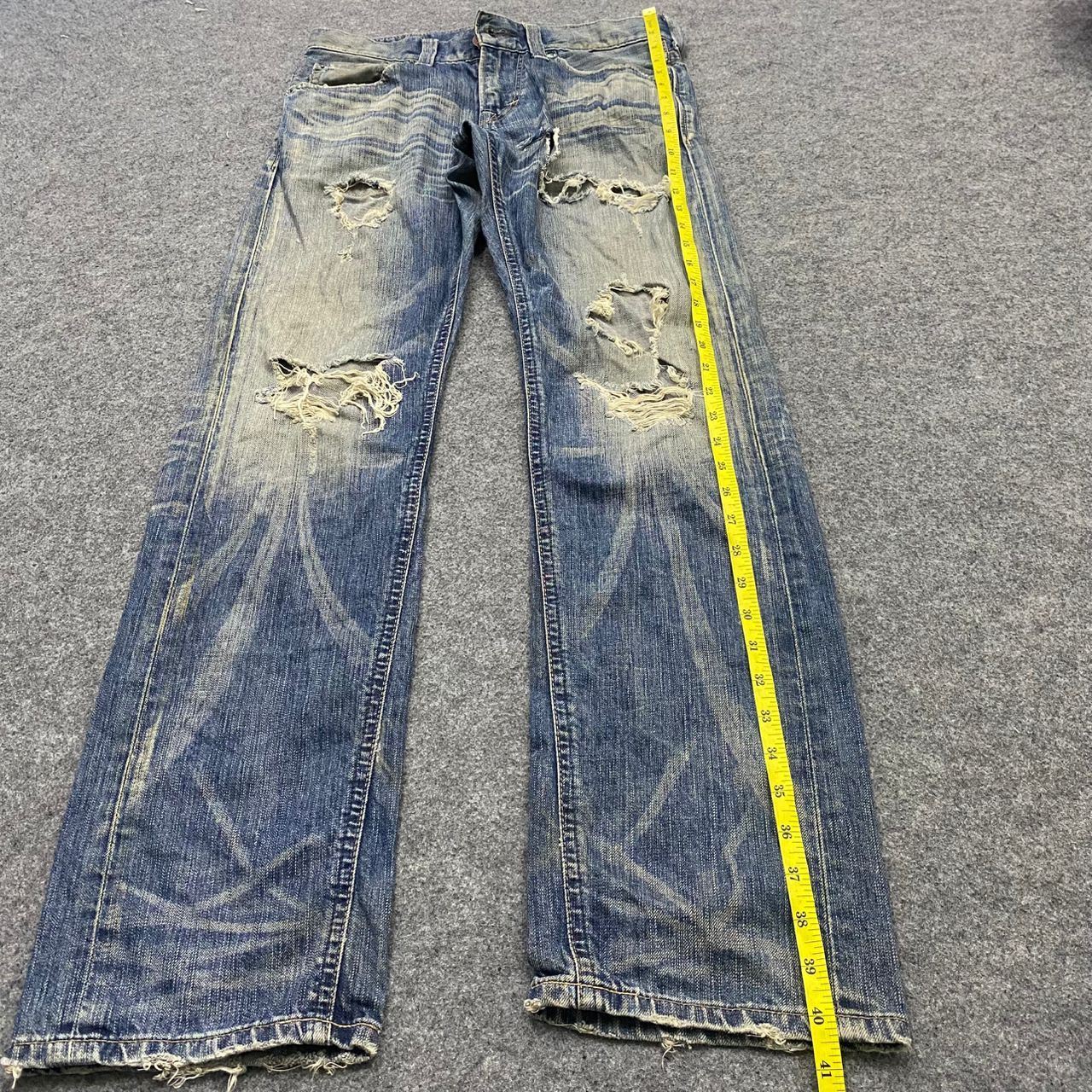 Edwin 💥Best Offer💥Vintage Edwin Blue Trip Distressed Denim Size US 31 - 3 Thumbnail