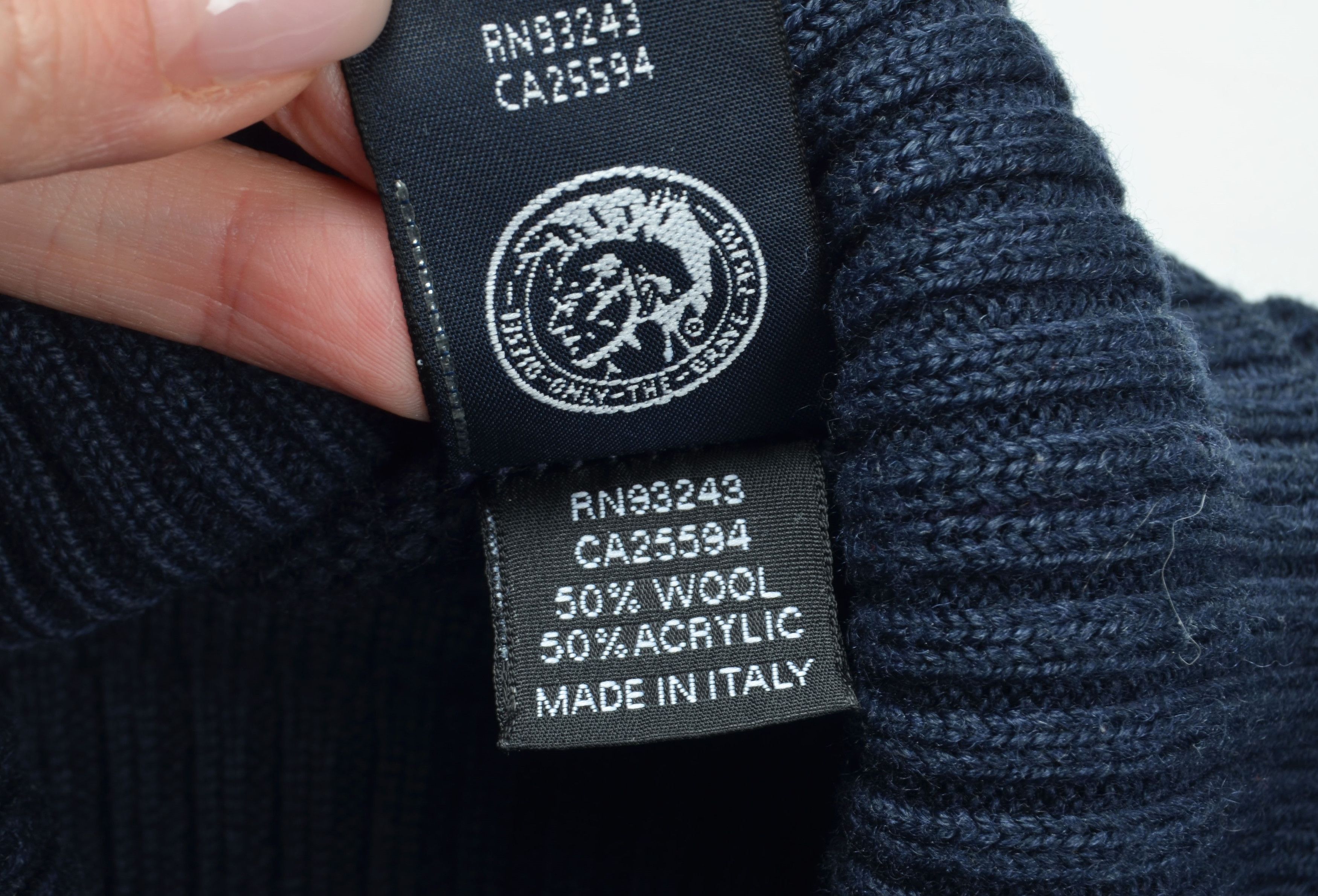 Diesel Vintage Diesel Y2K Ribbed Turtleneck Wool Blend Navy Sweater Size US M / EU 48-50 / 2 - 7 Thumbnail