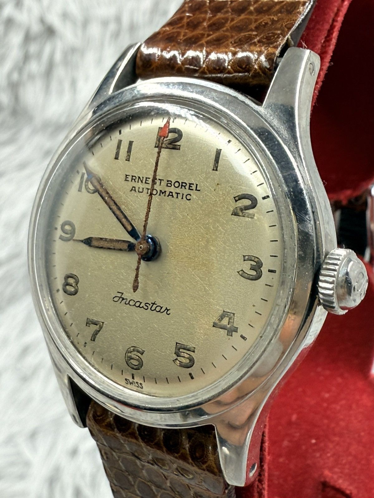 Vintage Vintage Military ERNEST BOREL INCASTER Automatic Men’s Watch Size ONE SIZE - 4 Thumbnail