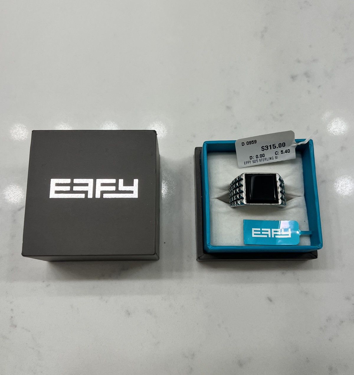 Designer × Jewelry Effy 925 Sterling Silver & Onyx Statement Ring Size ONE SIZE - 11 Thumbnail