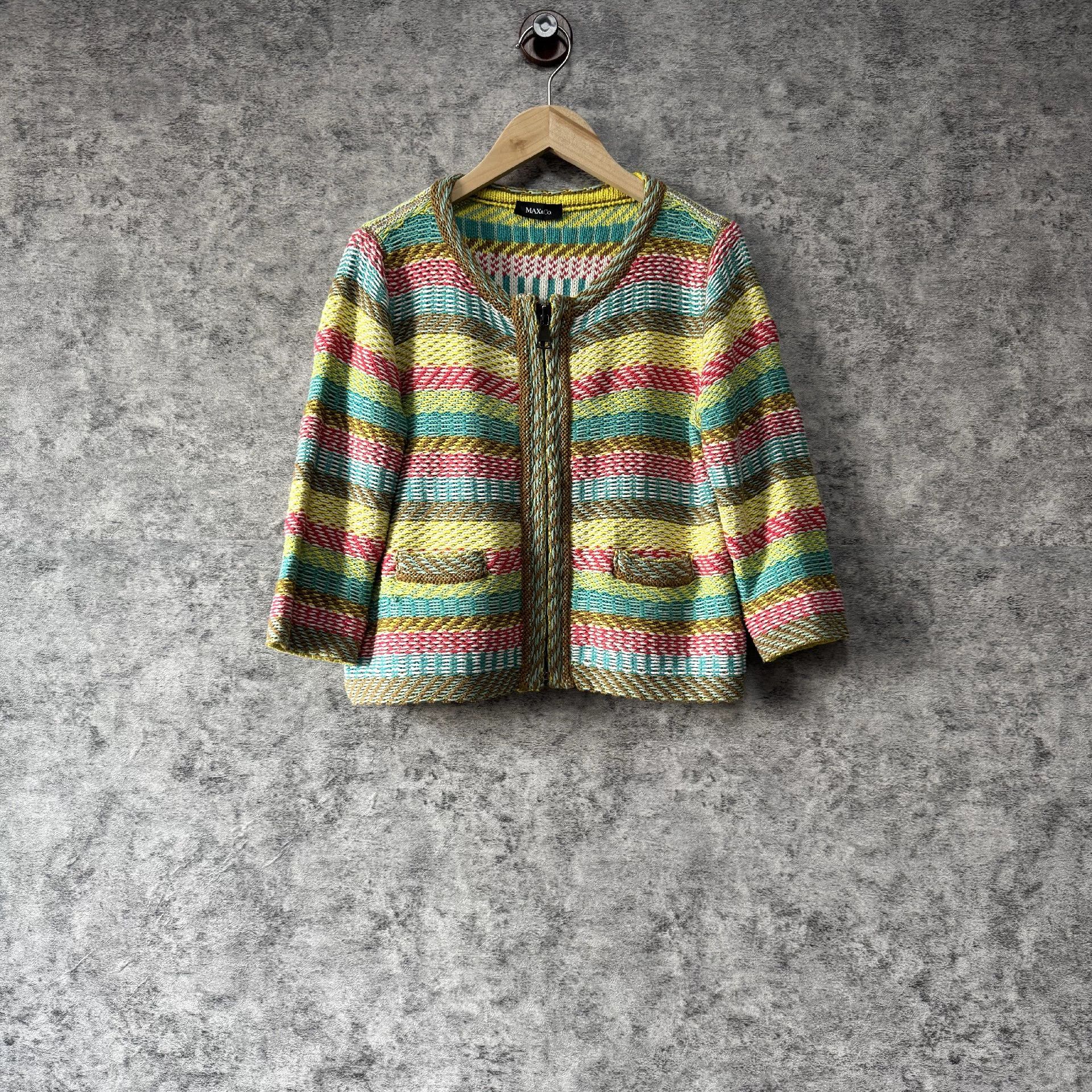 Max Mara Max Mara Knit Striped Multi Jacket S Women Size S / US 4 / IT 40 - 1 Thumbnail