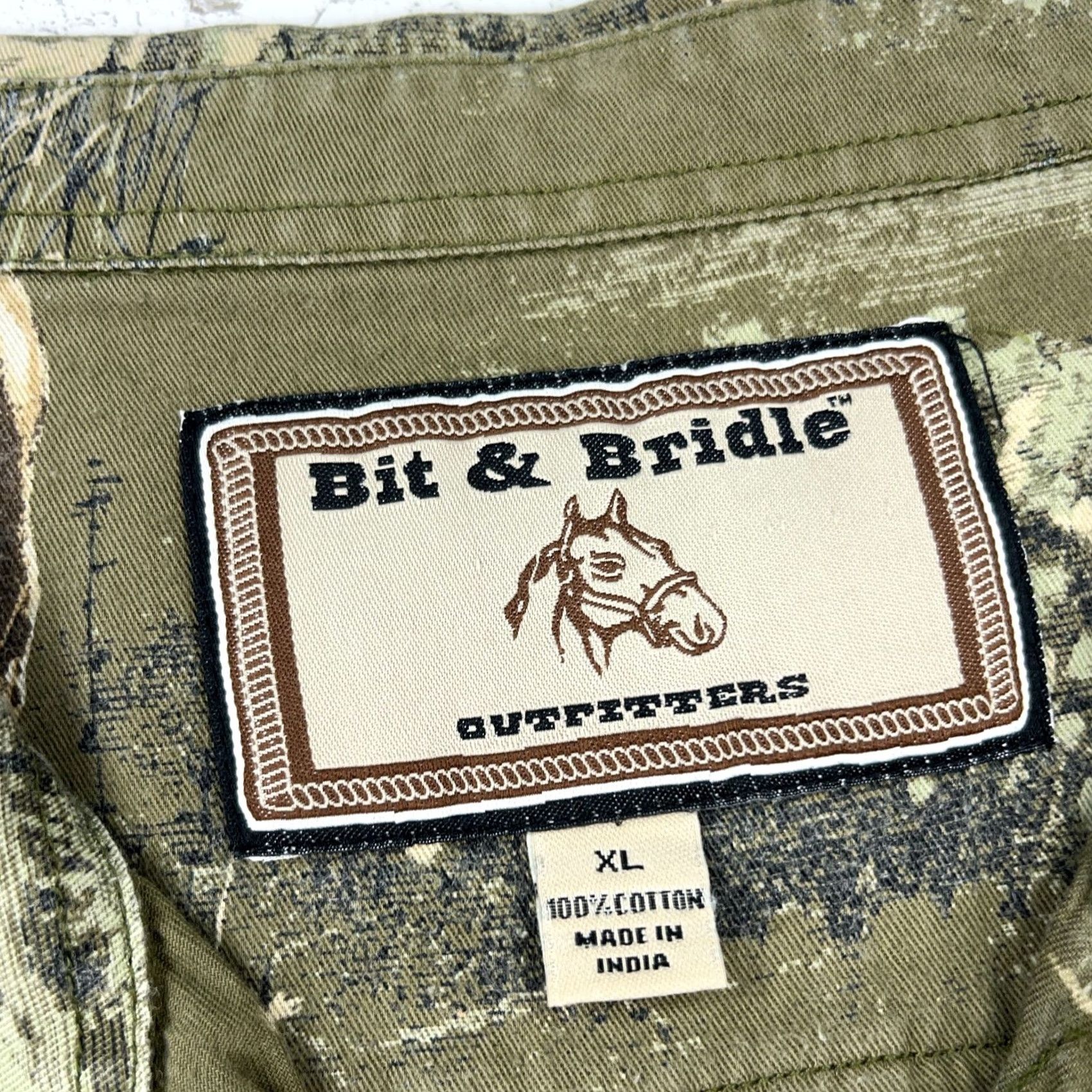 Vintage Bit & Bridle Shirt Men XL Camouflage Button Up Western Casual Workwear VTG Y2K Size US XL / EU 56 / 4 - 3 Thumbnail