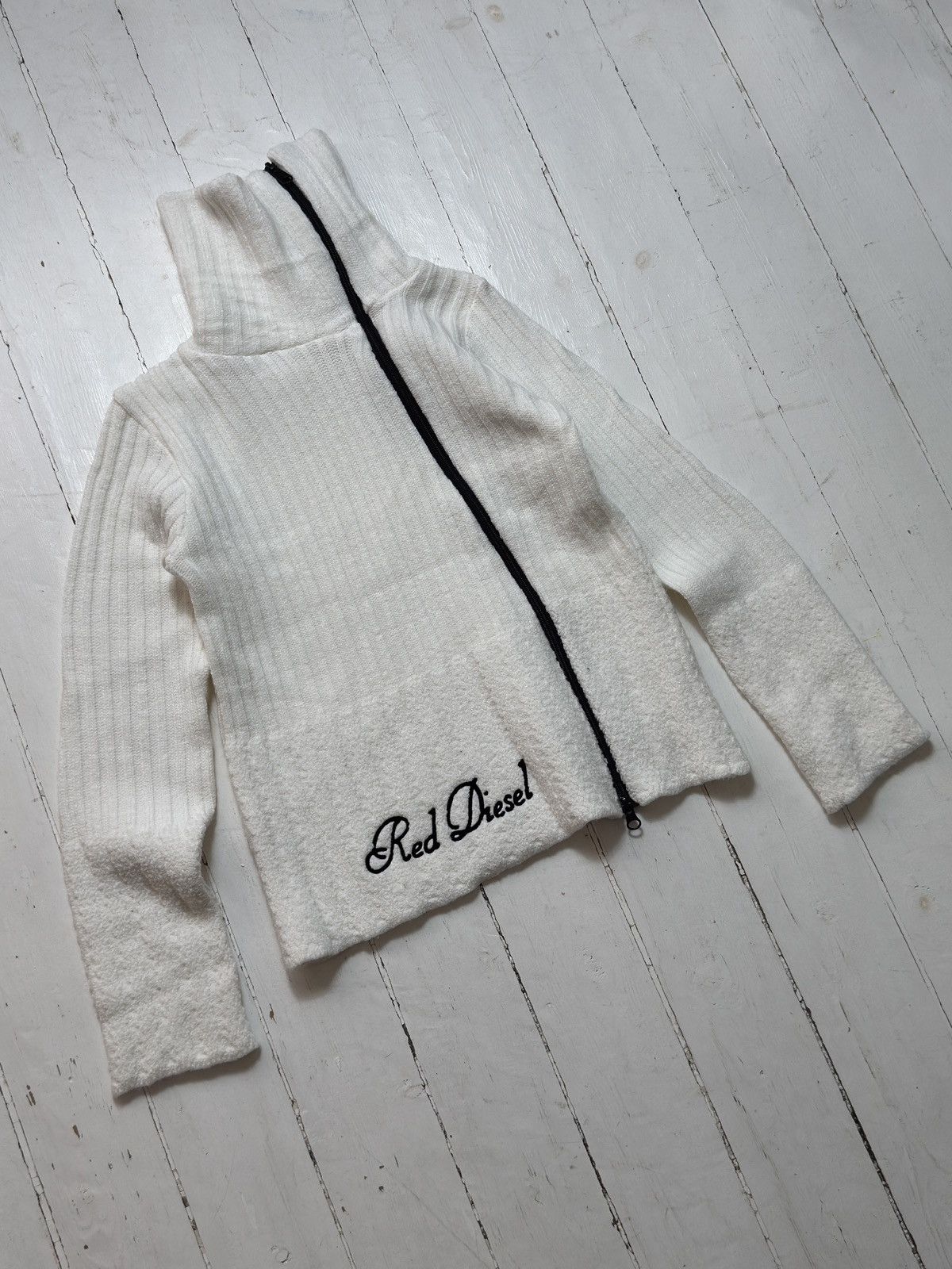 Diesel VINTAGE RED DIESEL 2000s FULL ZIP UP SWEATER Size M / US 6-8 / IT 42-44 - 5 Thumbnail