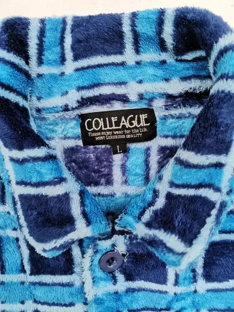 Japanese Brand Rare!!! Colleague Micro Fleece Checkered Sweaters Size US L / EU 52-54 / 3 - 3 Thumbnail