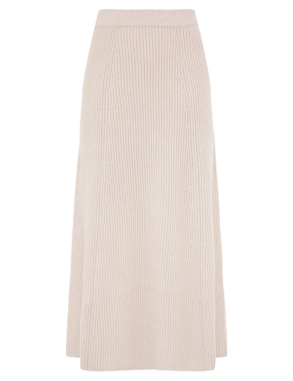 Zimmermann oc11z0825 Illustration Panelled Rib Skirt in Cream Size 30" / US 8 / IT 44 - 1 Thumbnail