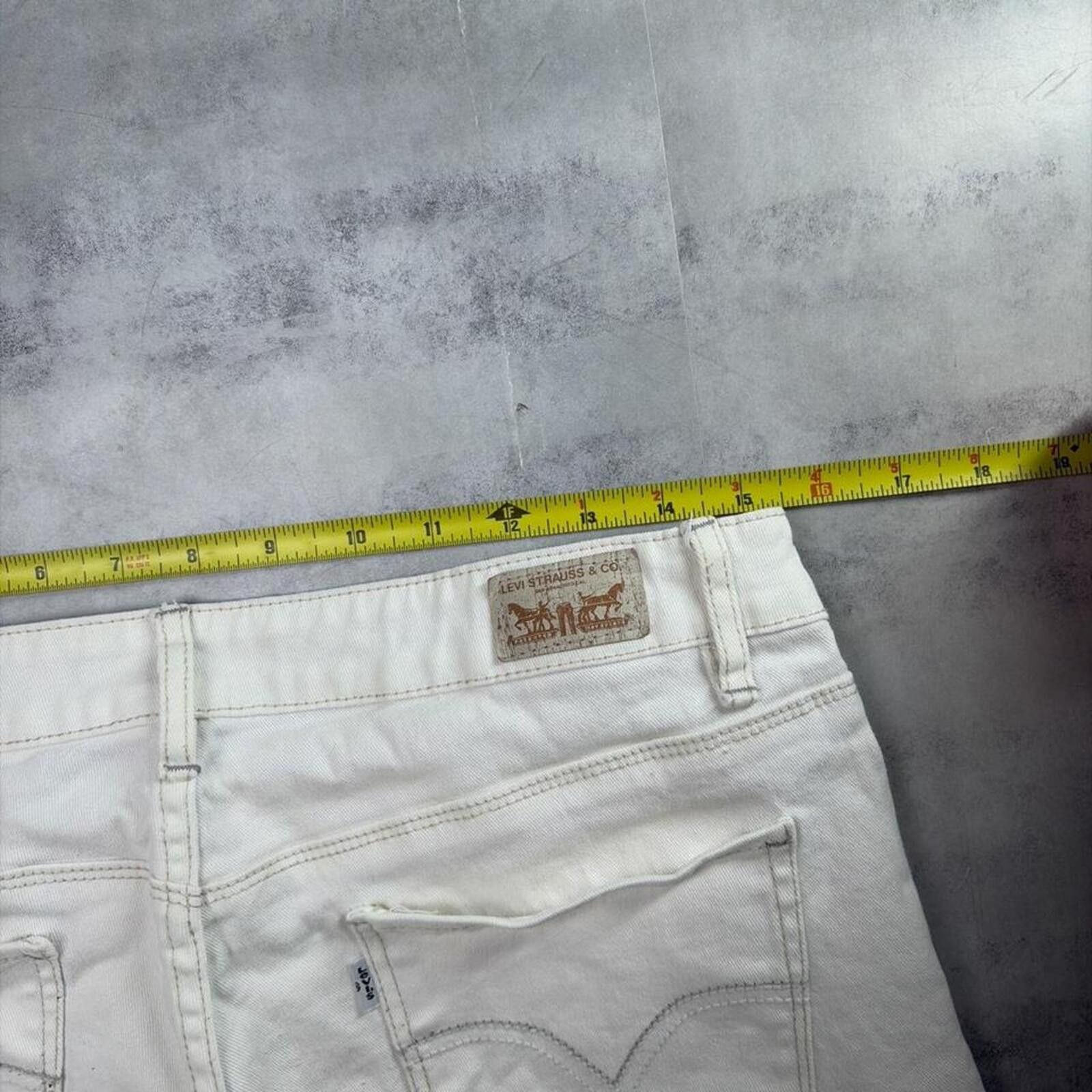 Levi's Y2K White Levi’s Shorty Short Grunge Mini Denim Shorts Size 34" / US 12 / IT 48 - 6 Thumbnail