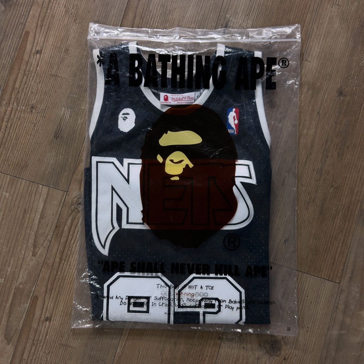 Bape × Mitchell & Ness Bape x Mitchell & Ness New Jersey Nets Jersey Black 2022 Size US S / EU 44-46 / 1 - 2 Thumbnail