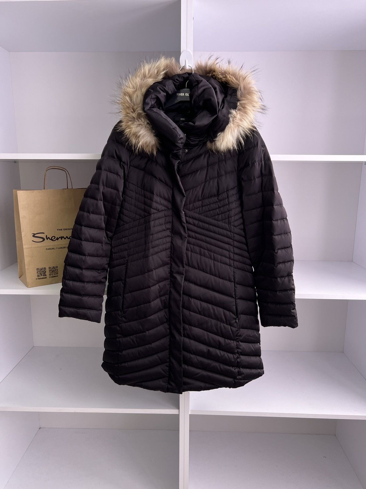 Puffer Jacket Boss Coat Sale Vintage Boss Women's Long Hooded