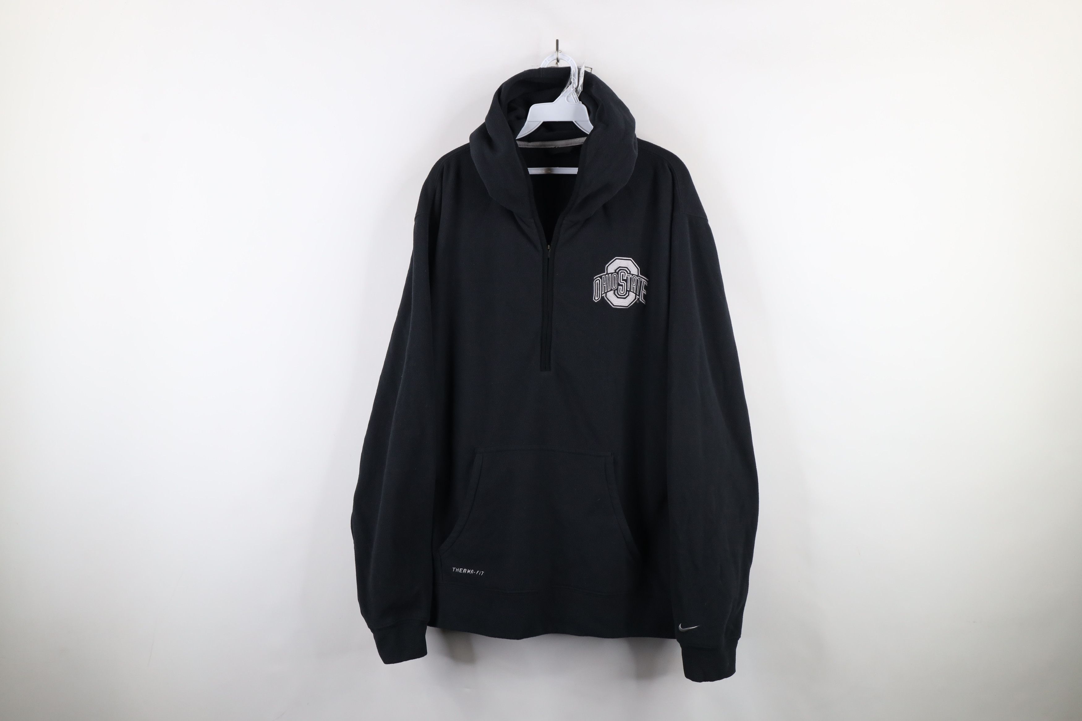 Nike × Vintage Vintage Nike Mini Swoosh Ohio State University Fleece Hoodie Size US XXL / EU 58 / 5 - 1 Thumbnail
