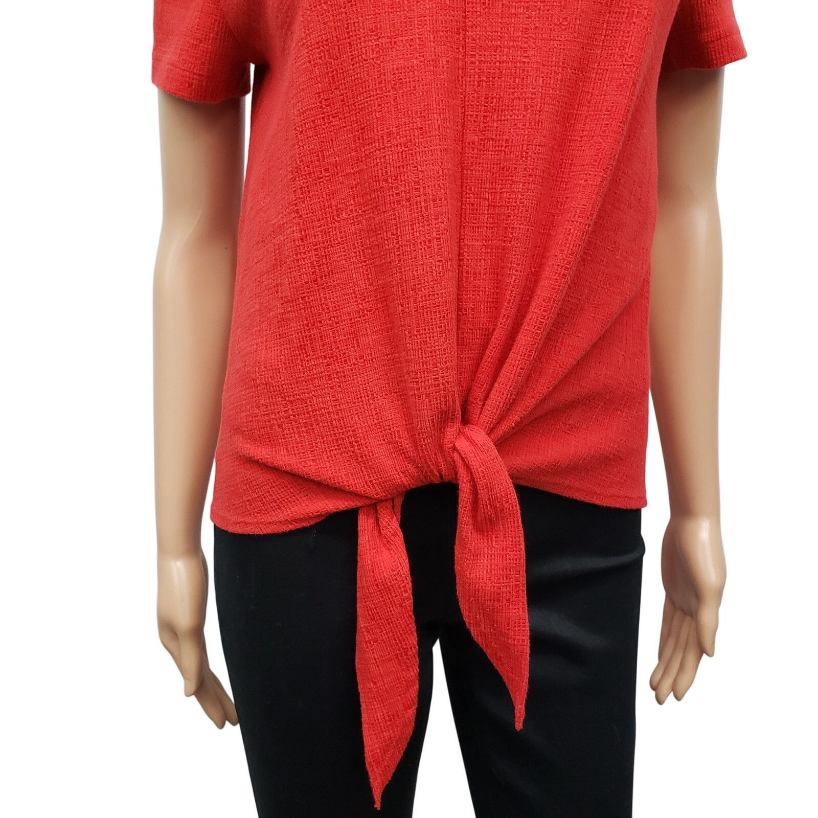 J.Crew J. Crew Tie front Textured V-neck Tee Top S Short Sleeve Size S / US 4 / IT 40 - 6 Thumbnail