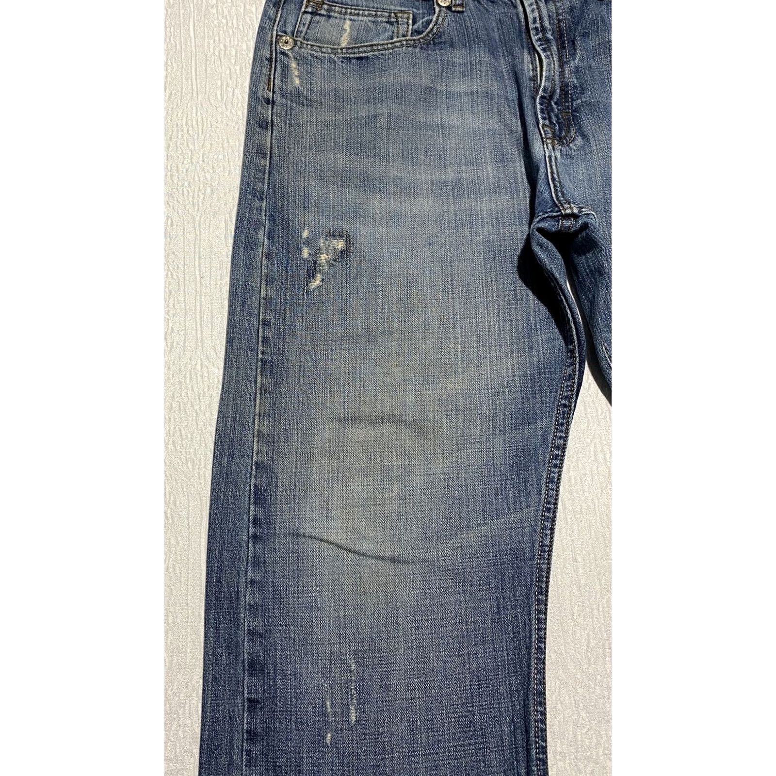 Wrangler VINTAGE Wrangler Jeans Co Straight Fit 36x30 Denim Blue Distressed Mens Jeans Size US 36 / EU 52 - 2 Thumbnail