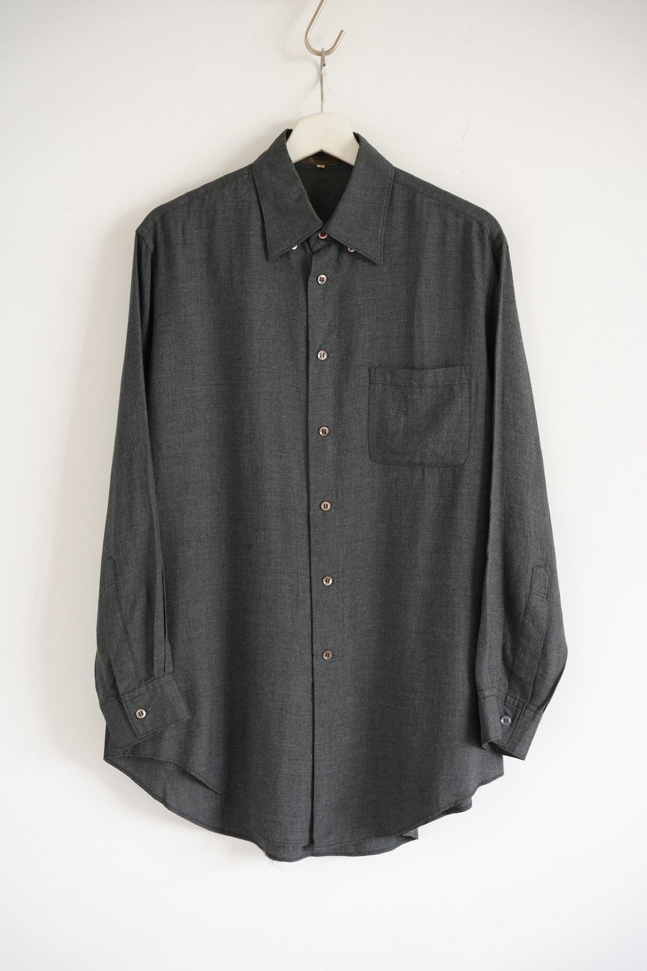 Y's for Men Yohji Yamamoto Gray Silk Button-Up Shirt Size US S / EU 44-46 / 1 - 1 Thumbnail