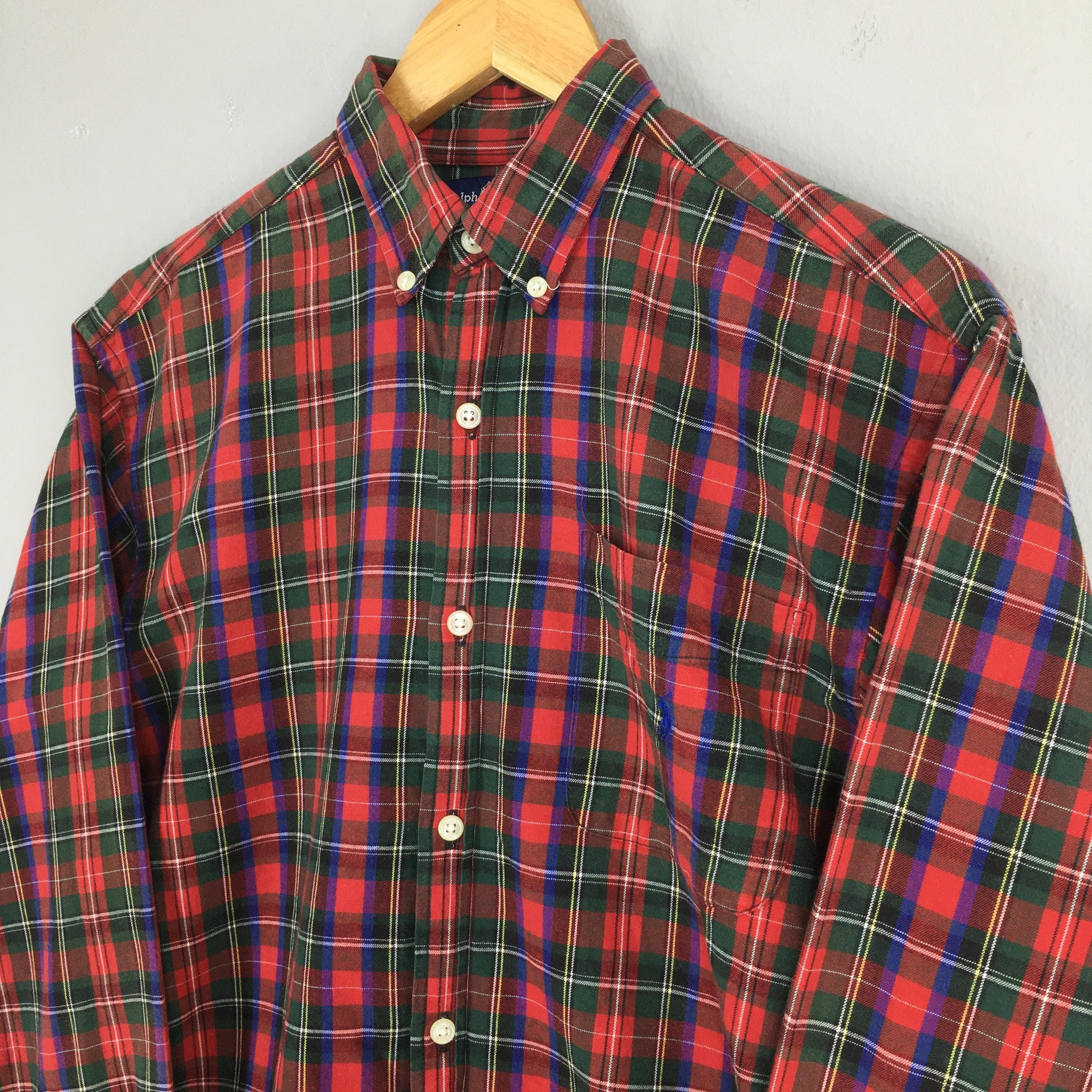 Polo Ralph Lauren Vintage Polo Ralph Lauren Checkered Flannel Red Shirt Large Size US L / EU 52-54 / 3 - 3 Thumbnail