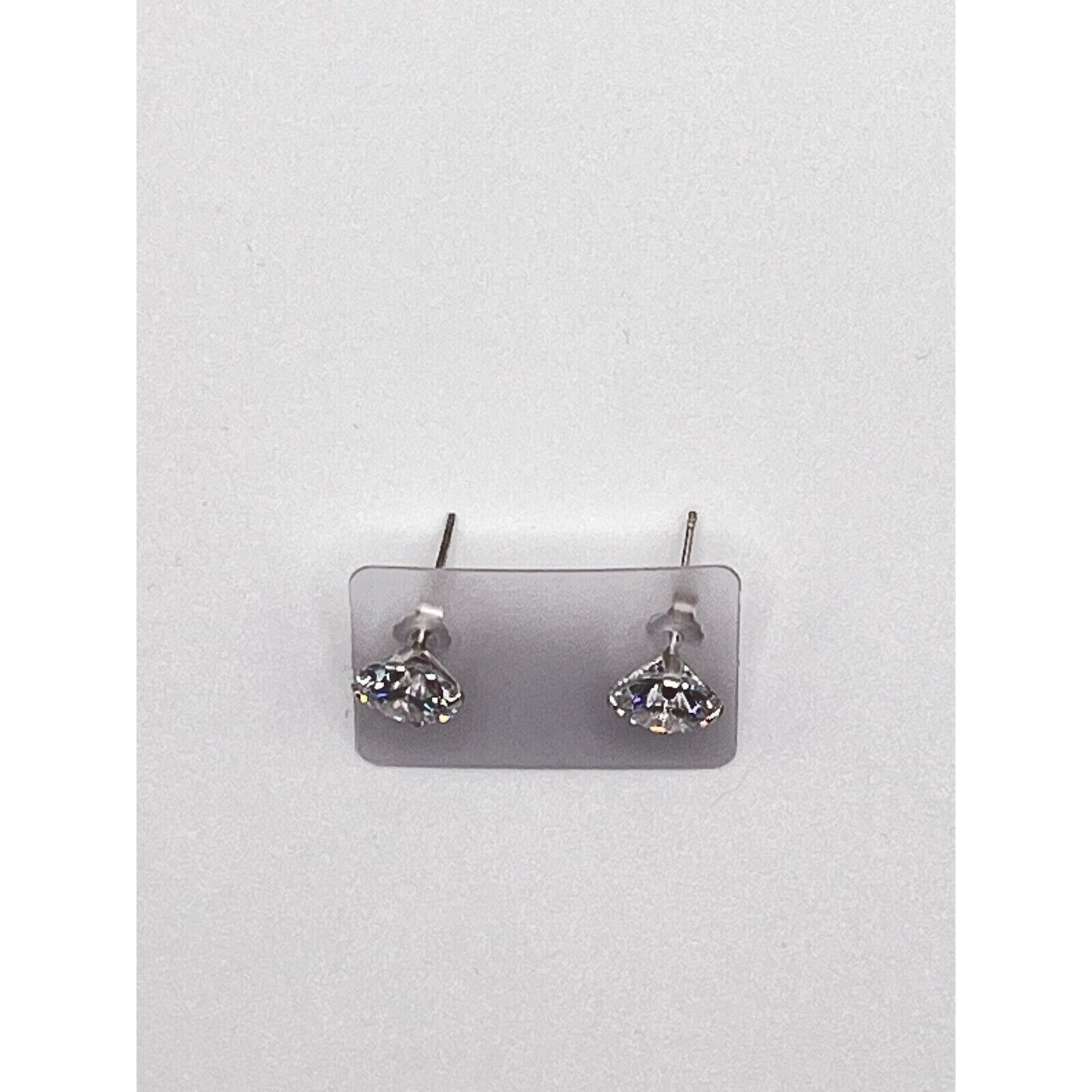 The Unbranded Brand Round Cut CZ Solitaire Earrings Antitarnish 925 Sterling Size ONE SIZE - 5 Thumbnail