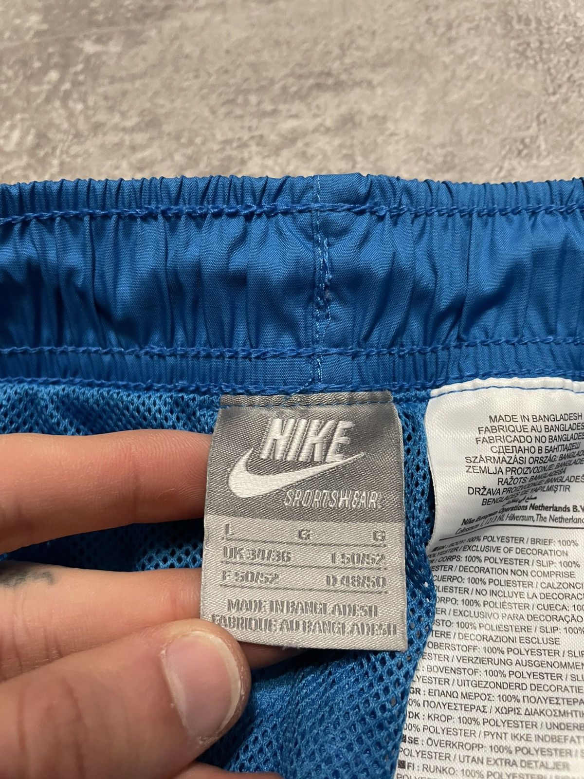 Nike × Vintage Vintage Nike Nylon Blue Shorts Drill Y2K Size US 34 / EU 50 - 7 Thumbnail