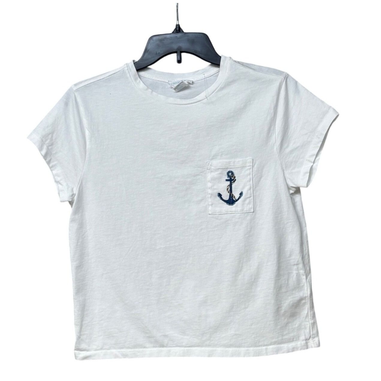 Cynthia Rowley Cynthia Rowley Beaded Anchor patch packet Detail Box Tee, Wh Size XS / US 0-2 / IT 36-38 - 1 Thumbnail