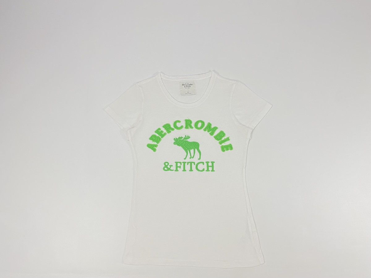 Abercrombie & Fitch 🔥LASTDROP🔥 Y2K Cute Abercrombie Fitch White Green T-shirt Size S / US 4 / IT 40 - 10 Thumbnail