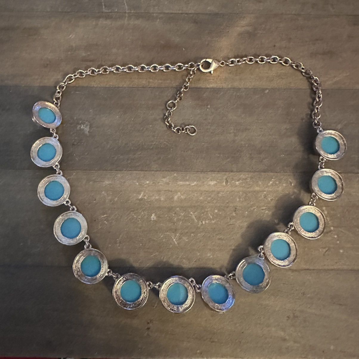 Other Gold tone turquoise link collar necklace Size ONE SIZE - 4 Thumbnail