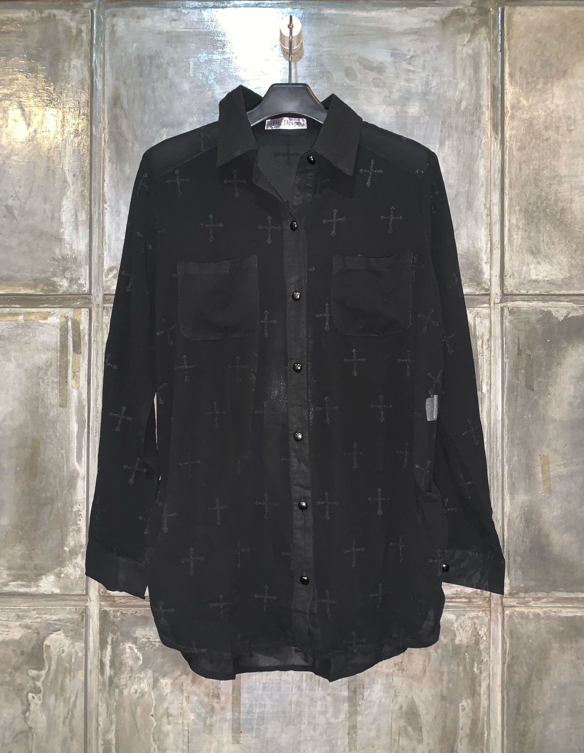If Six Was Nine Gothic Dig Deep See Through Cross Mesh Top Size US M / EU 48-50 / 2 - 2 Thumbnail