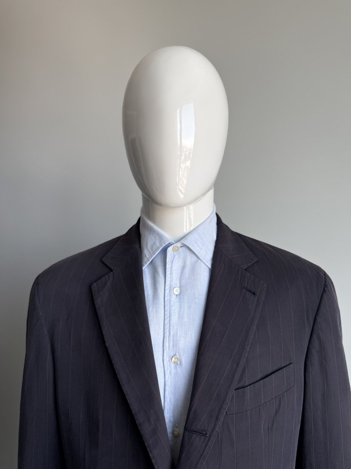 Brunello Cucinelli Brunello Cucinelli Pinstripe Cotton Cashmere Blazer Size 44R - 8 Thumbnail