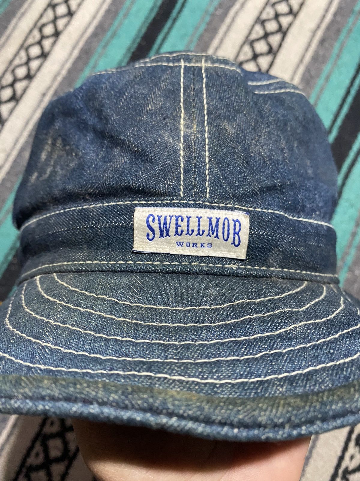 Japanese Brand 1990 Swellmob - Denim Work Cap Size ONE SIZE - 5 Thumbnail