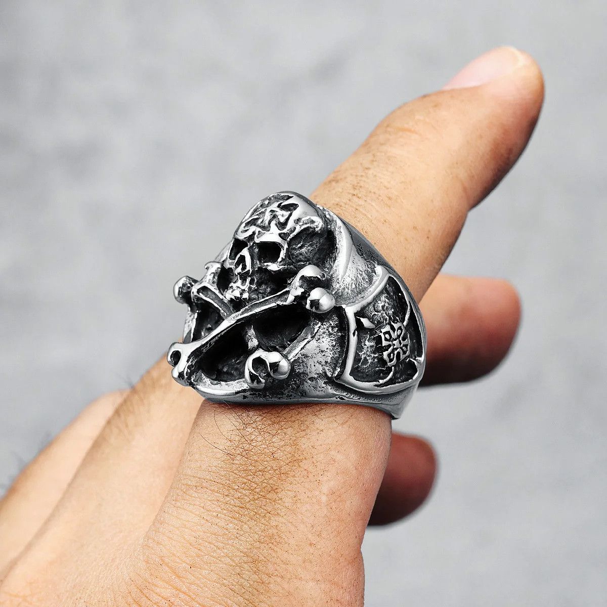 Jewelry Officer Skeleton Rock Poison Ring Size ONE SIZE - 3 Thumbnail