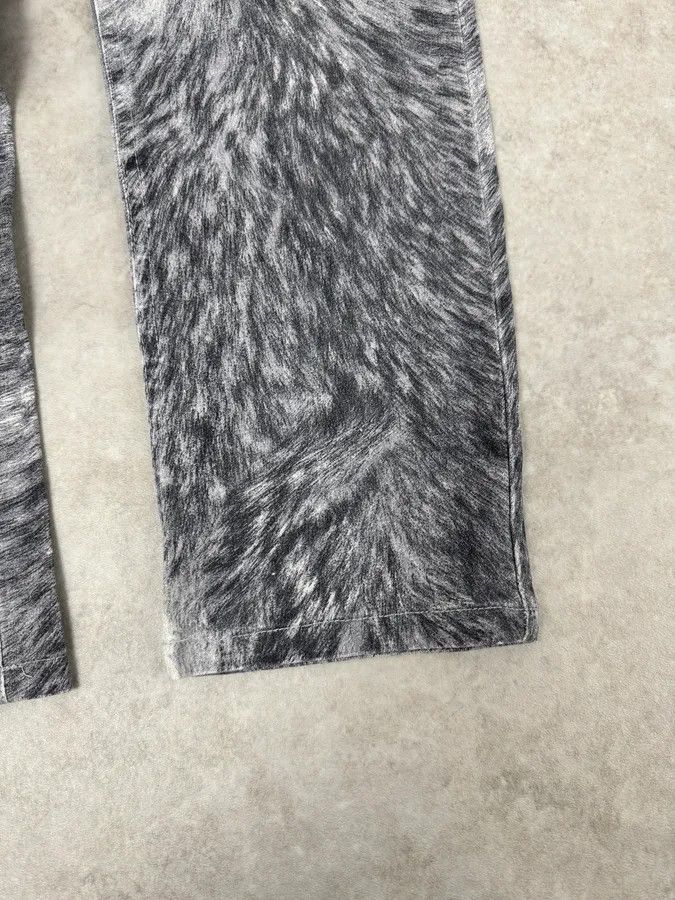 Roberto Cavalli 2000s Roberto Cavalli Grizzly Fur Print Grey Pants Size US 31 - 9 Thumbnail