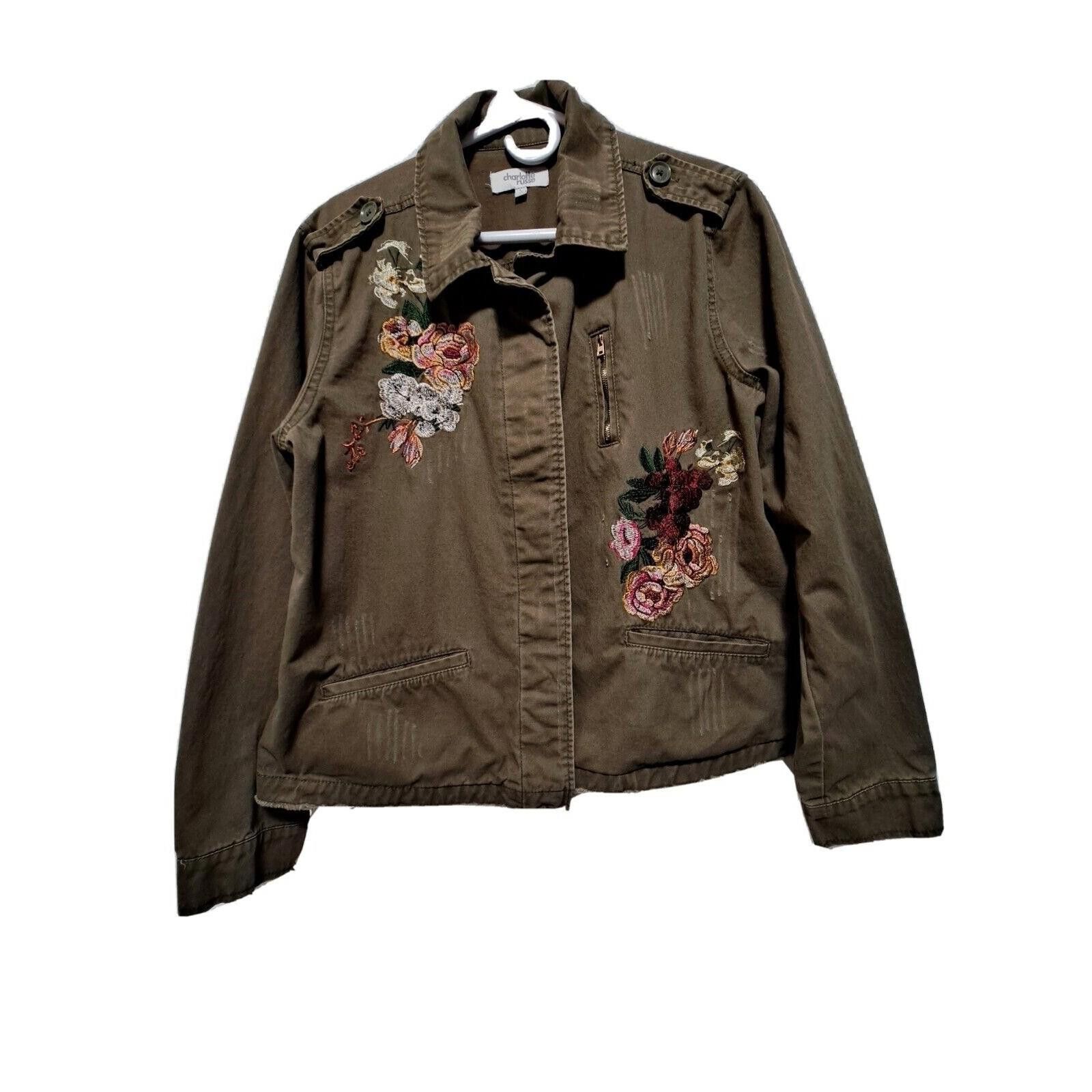 Other Charlotte Russe Green Flower Button Down Jacket Size L Size L / US 10 / IT 46 - 1 Thumbnail