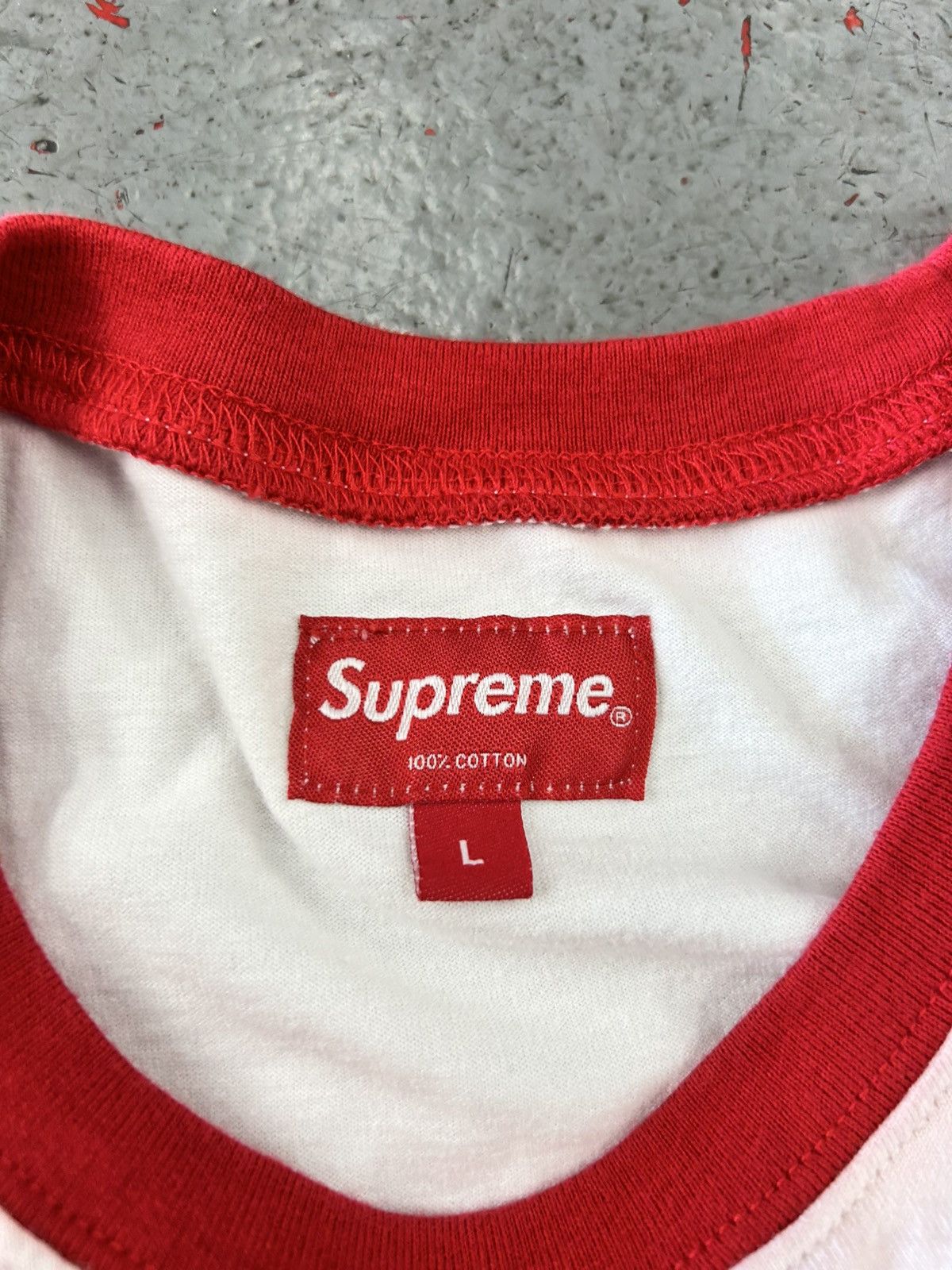 Supreme SUPREME Bevel Text Ringer T Shirt Size Large Size US L / EU 52-54 / 3 - 2 Thumbnail