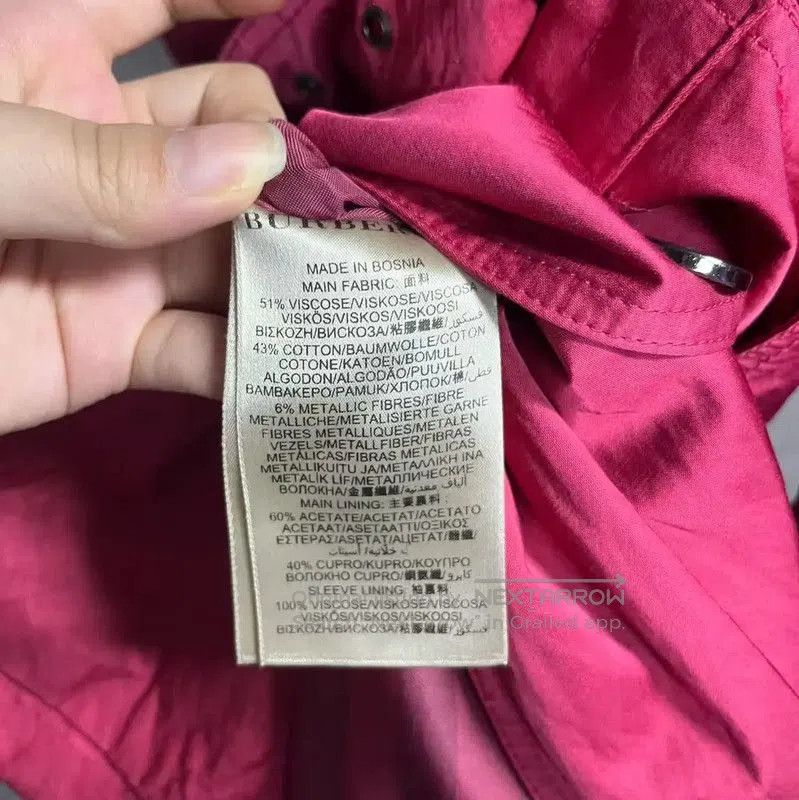 Other Burberry Red Cotton Women's Trench Coat. Size S / US 4 / IT 40 - 4 Thumbnail