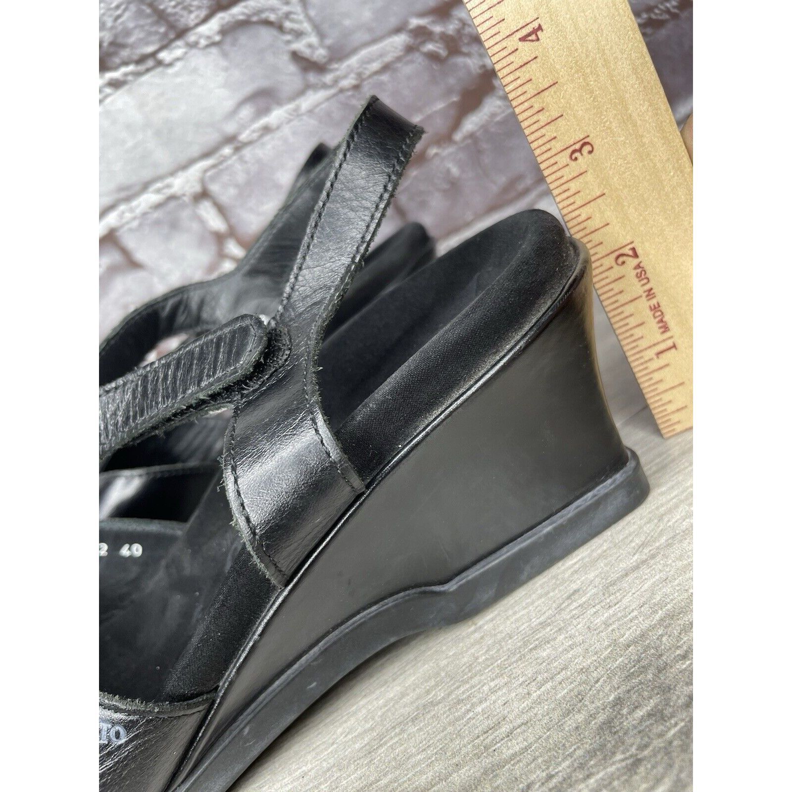 Mephisto Mephisto Black Leather Ankle Strap Causal Wedge Sandals Wome Size US 9.5 / IT 39.5 - 16 Thumbnail