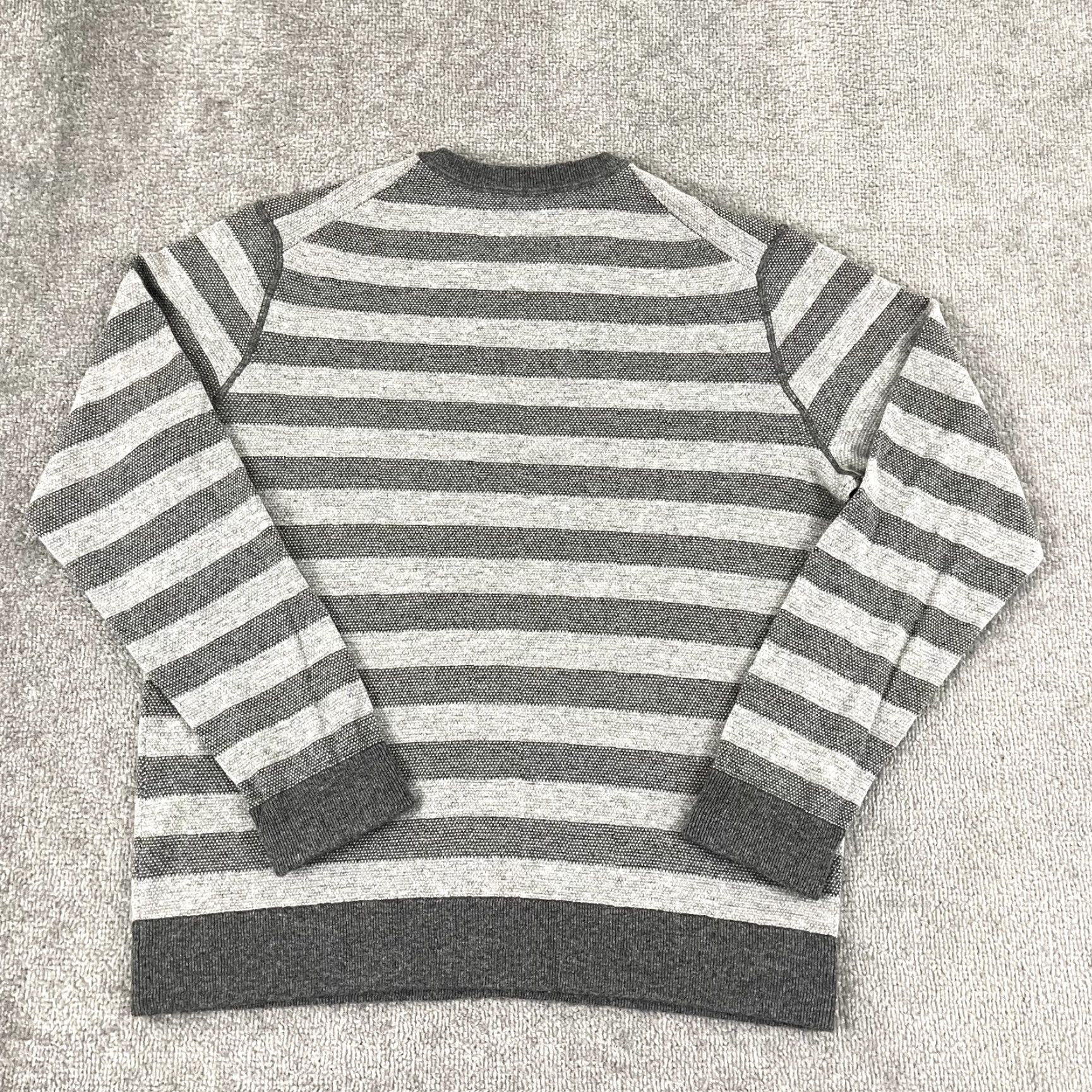Vince Vince Sweater Shirt Mens L Gray Striped Crew Neck Wool Cashmere Knit Pullover Classic Designer Size US L / EU 52-54 / 3 - 7 Thumbnail