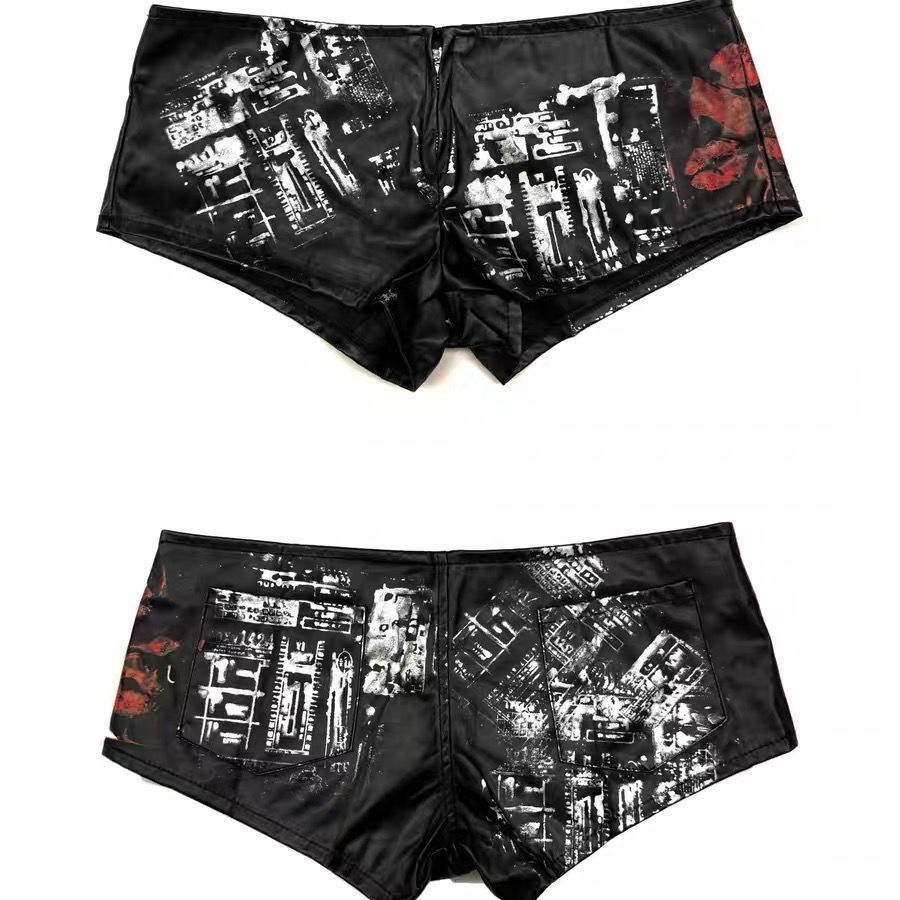 Other Vintage printed y2k low-rise PU leather short pants Size 28" / US 6 / IT 42 - 1 Thumbnail