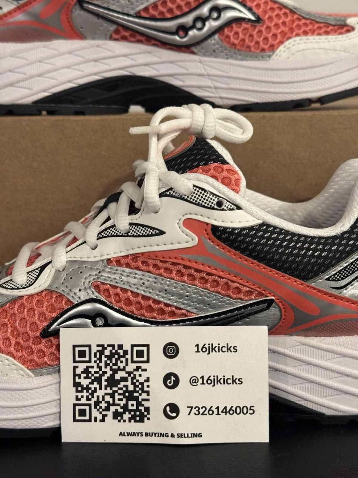 Saucony Saucony ProGrid Omni 9 Coral Silver White S70739-26 Men’s Size US 7.5 / EU 40-41 - 2 Thumbnail