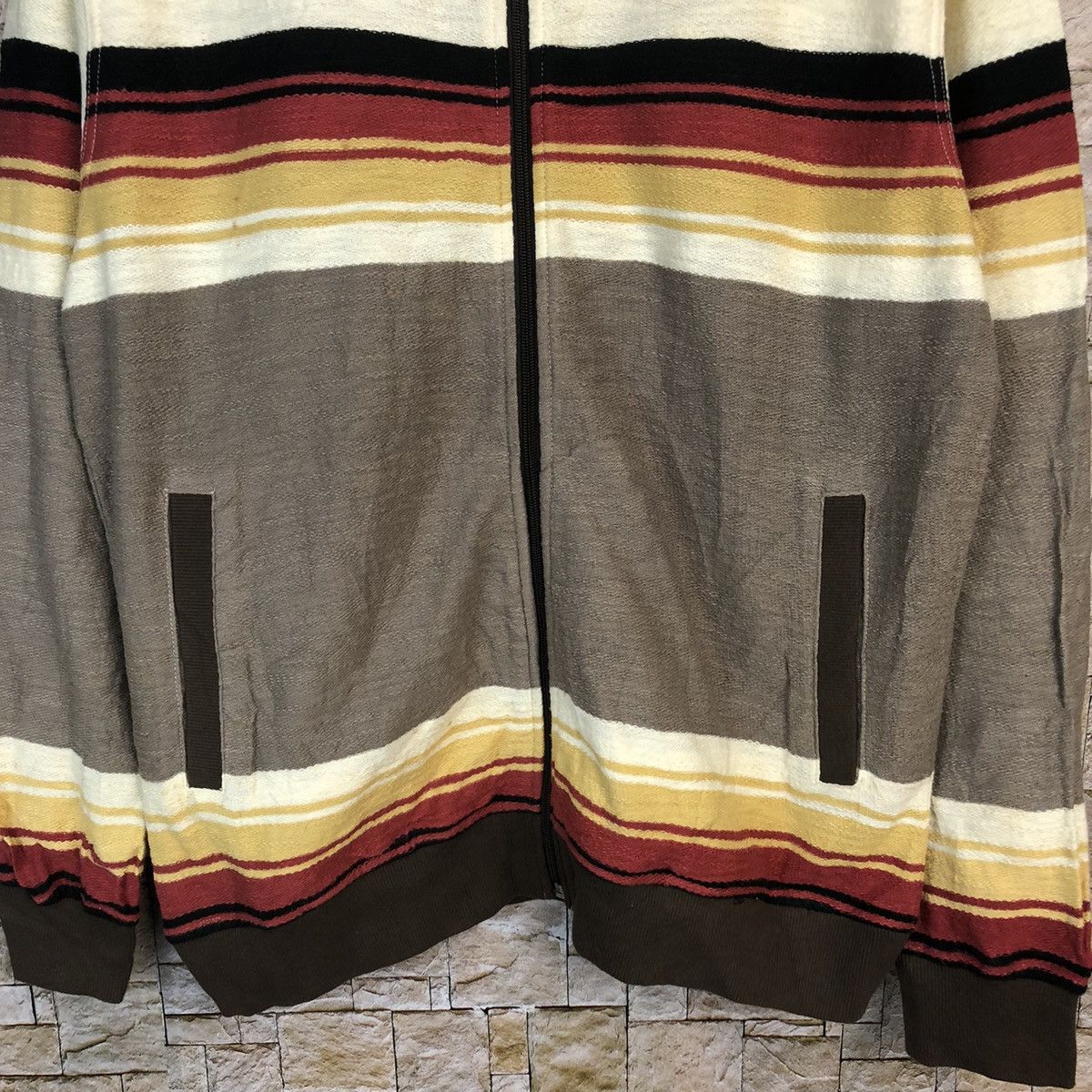 Japanese Brand Power To The People Stripe Hoddie Knitwear #A480 Size M / US 6-8 / IT 42-44 - 6 Thumbnail