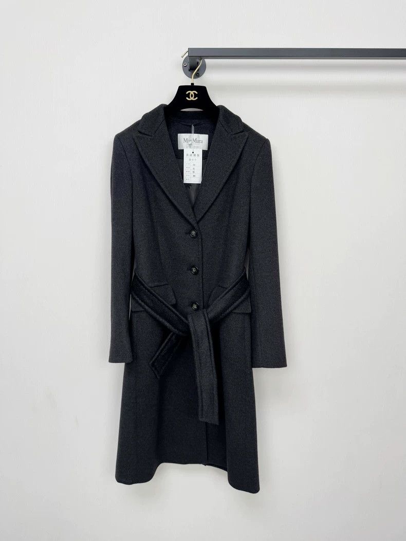 Max Mara MAX MARA 'Asturie1234' Grey Cashmere Blend Coat