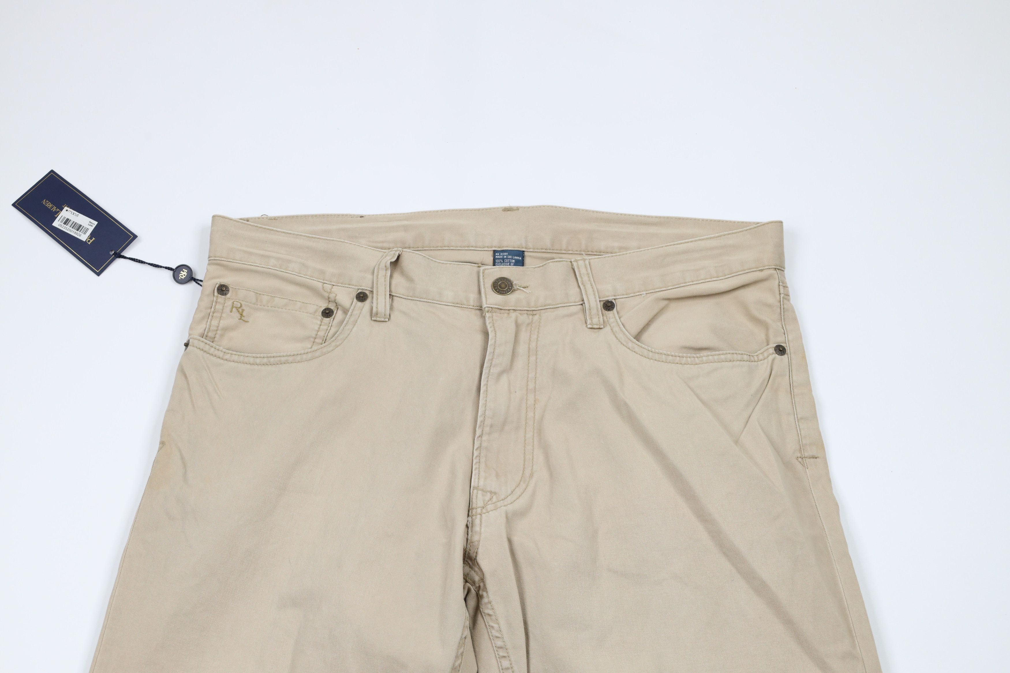 Ralph Lauren × Vintage Deadstock Vintage Ralph Lauren Leg Cotton Twill Pants Beige Size US 34 / EU 50 - 2 Thumbnail