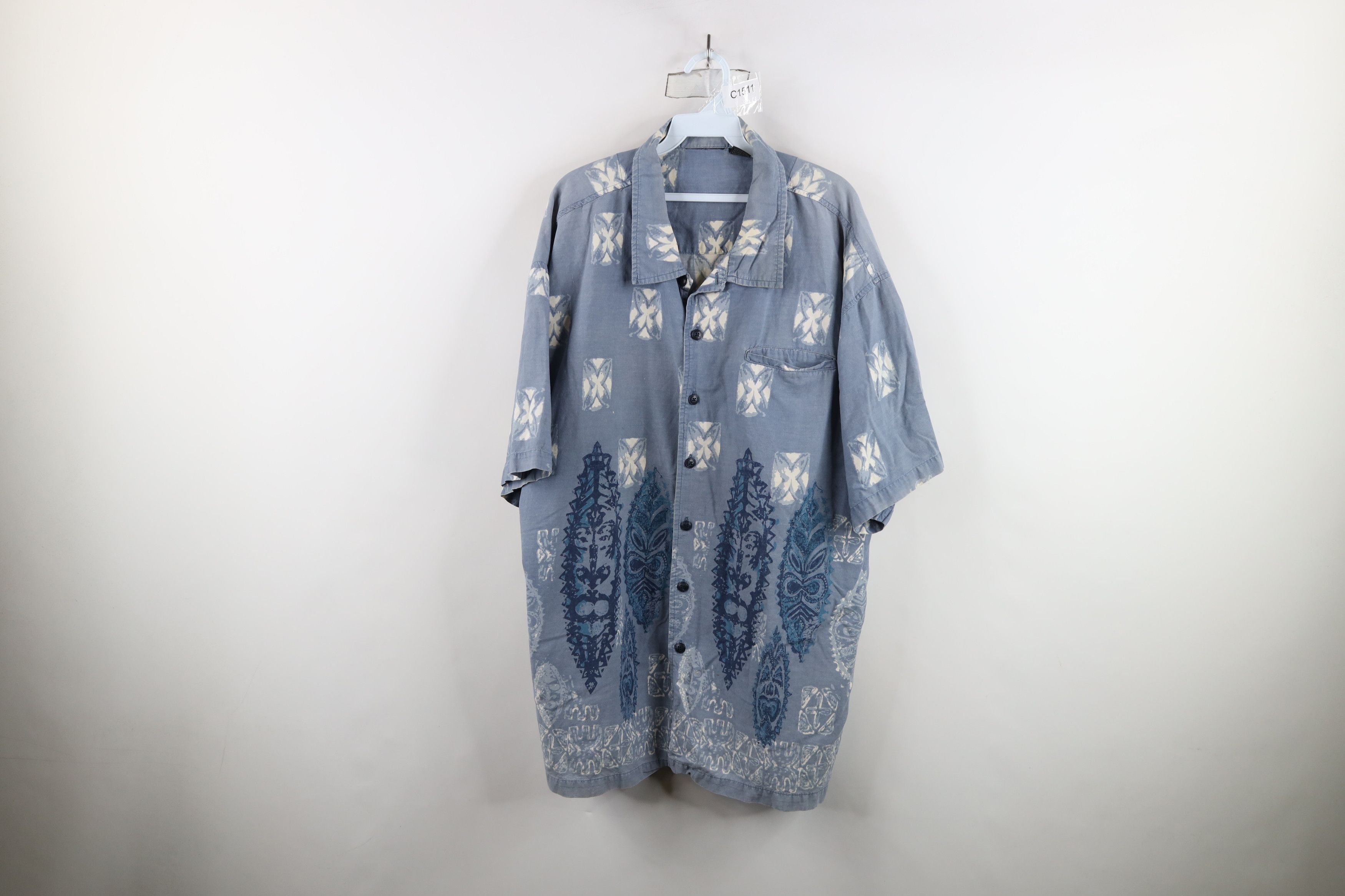 Vintage Vintage 90s Streetwear Flower Luau Hawaiian Button Shirt Size US XL / EU 56 / 4 - 1 Thumbnail